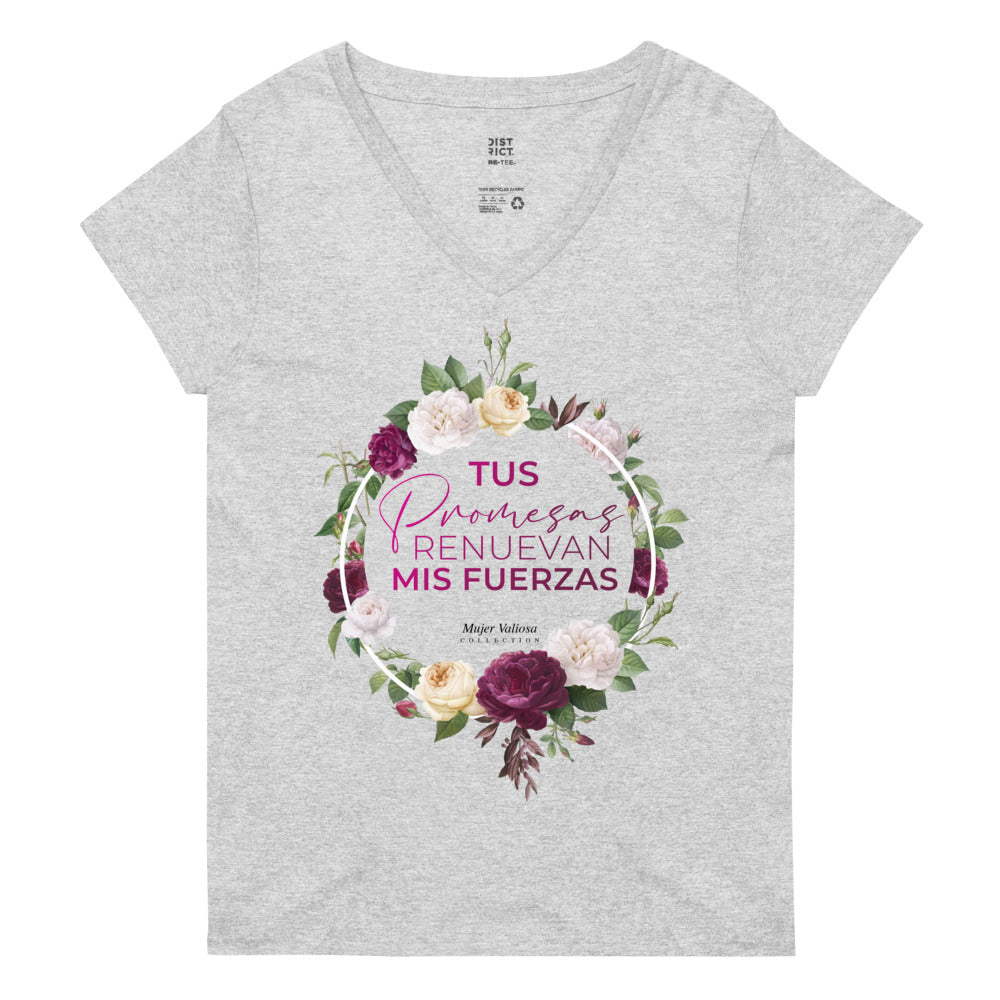 Camiseta cuello de pico reciclada mujer