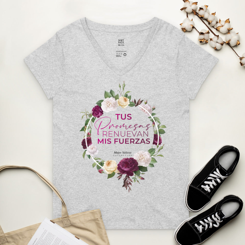 Camiseta cuello de pico reciclada mujer